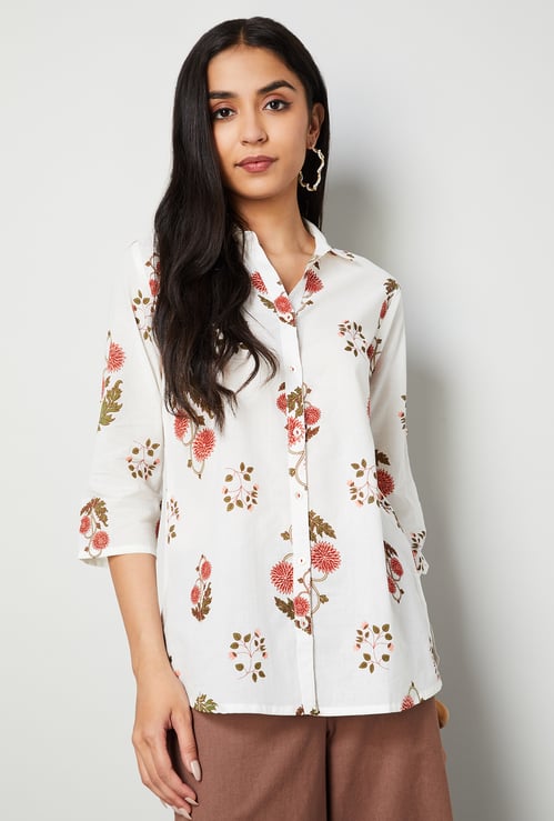 MELANGE Floral Print Straight Kurti