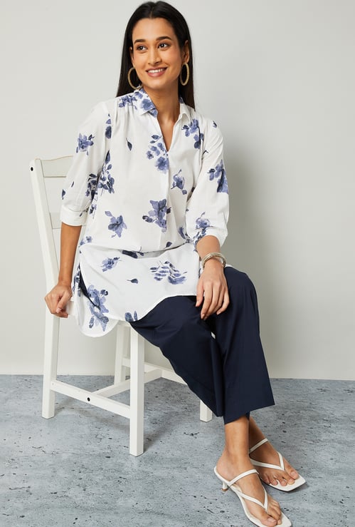 MELANGE Floral Print Kurta Set