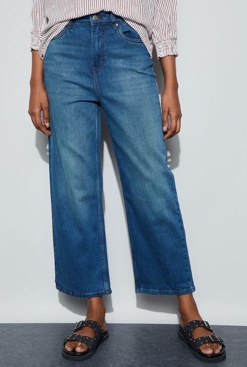 FAME FOREVER Washed Wide Leg Jeans