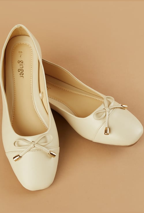 GINGER Bow-Detailed Ballerinas