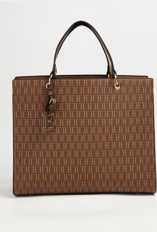 ELLE Monogram Print Handheld Bag
