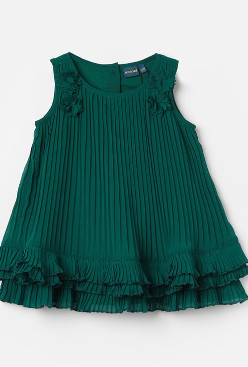 JUNIORS Girls Pleated A-line Dress