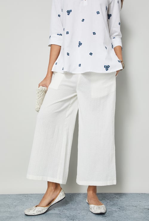 MELANGE Seersucker Palazzos