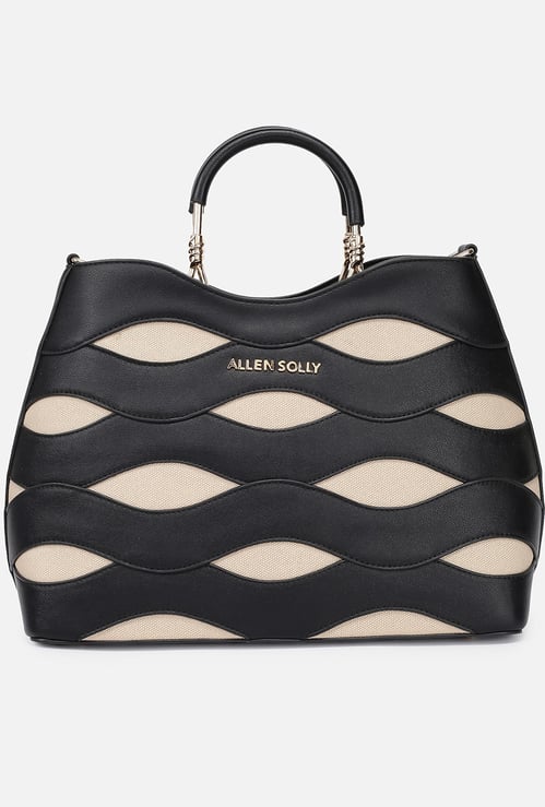 ALLEN SOLLY Wave Pattern Handheld Bag with Pouch