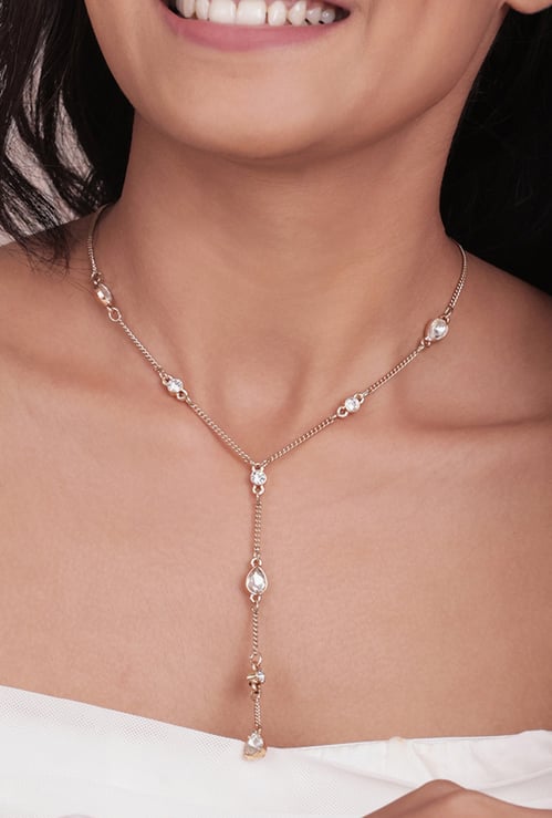 TONIQ Embellished Lariat Necklace