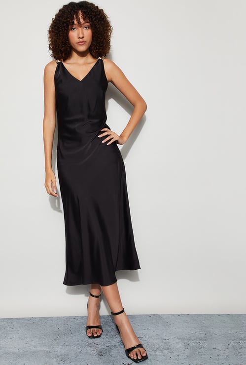 CODE Solid A-Line Dress