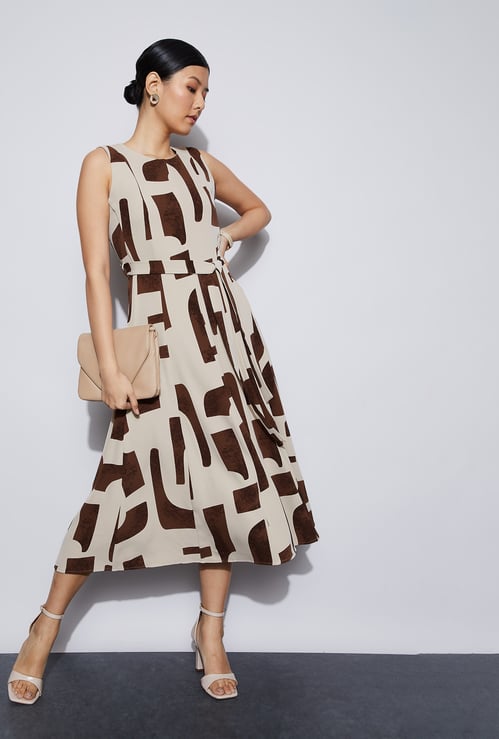 CODE Printed Midi Dress
