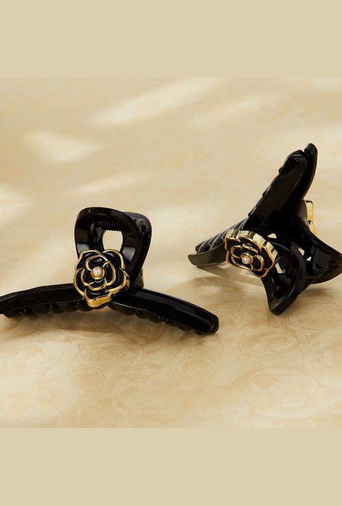 FAME FOREVER Floral Hair Claw Clips - Pack of 2