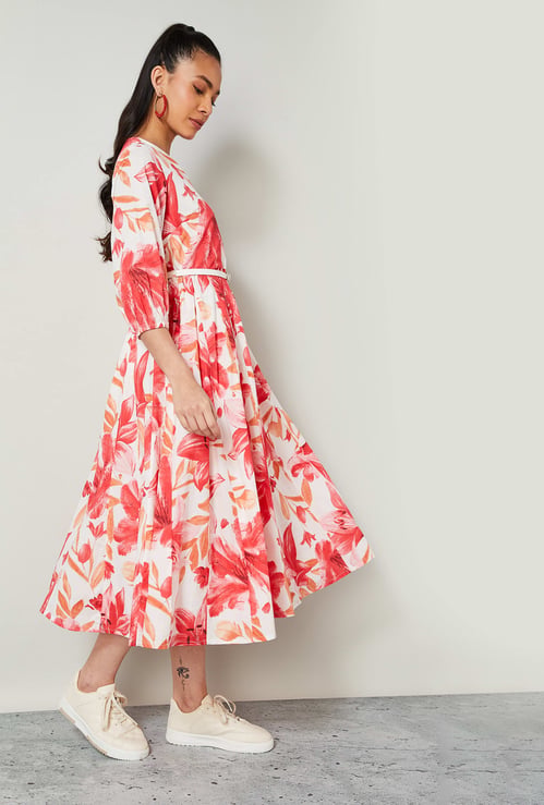 COLOUR ME Floral Print A-line Dress
