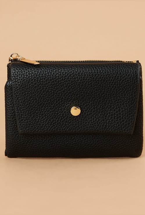 GINGER Textured Tri-Fold Wallet