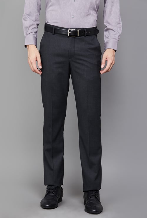 LOUIS PHILIPPE Textured Slim Fit Formal Trouser