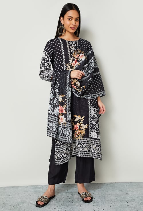 MELANGE Printed Straight Kurta Set