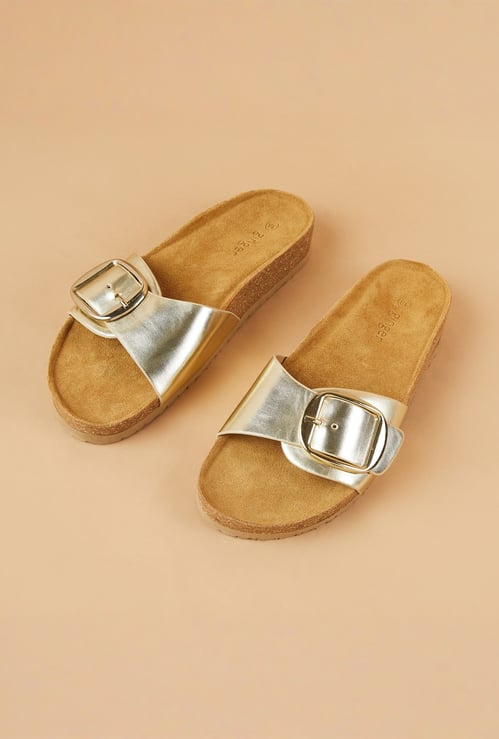 GINGER Buckle Slip-On Sandals