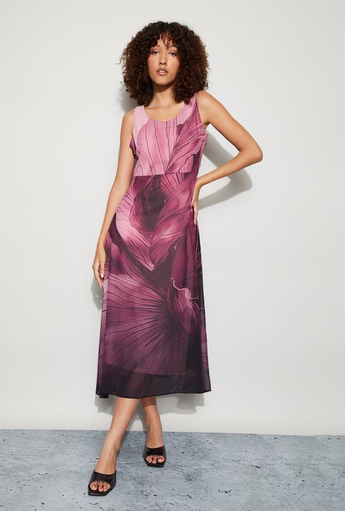 CODE Printed A-line Dress