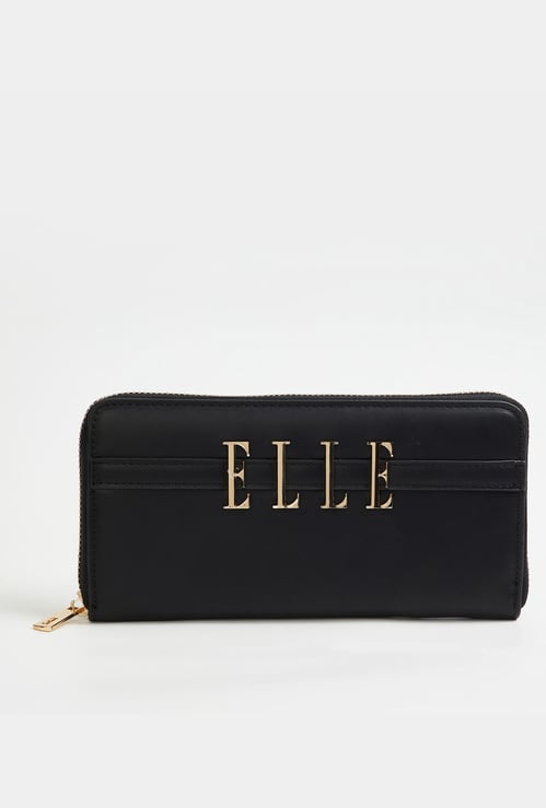 ELLE Solid Zip Around Wallet
