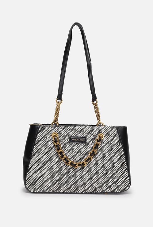 ALLEN SOLLY Basket Weave Shoulder Bag