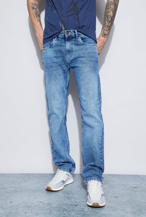 DENIMIZE Washed Slim Straight Jeans