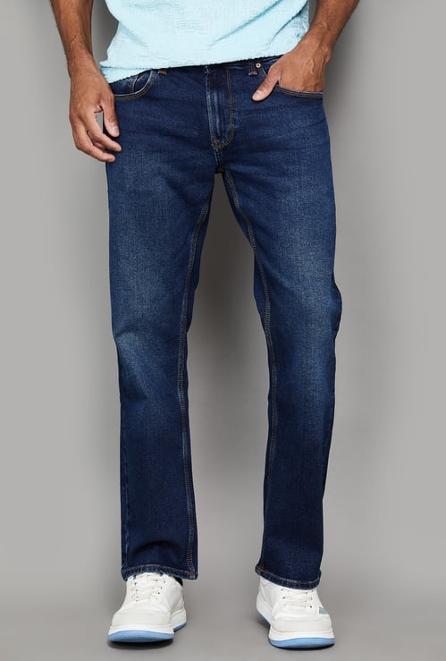 SPYKAR Washed Regular Straight Jeans