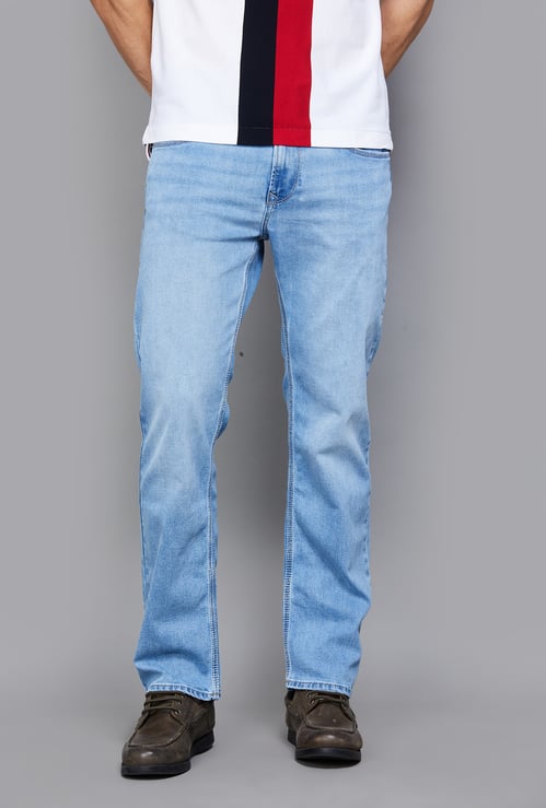SPYKAR Washed Regular Straight Jeans