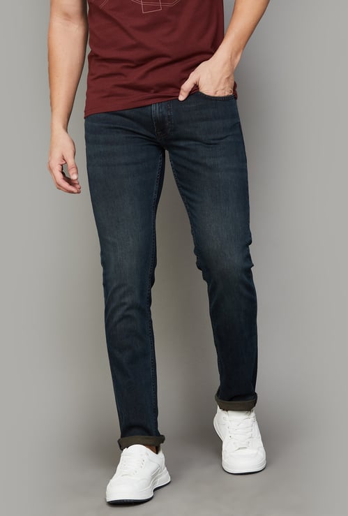 SPYKAR Washed Slim Straight Jeans