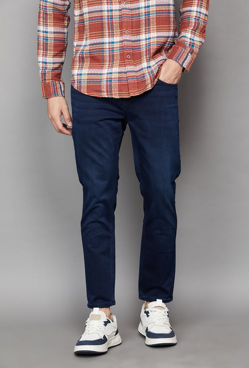 SPYKAR Solid Dark Wash Slim Tapered Jeans
