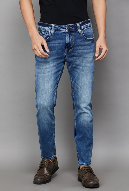 SPYKAR Whiskered Slim Tapered Jeans