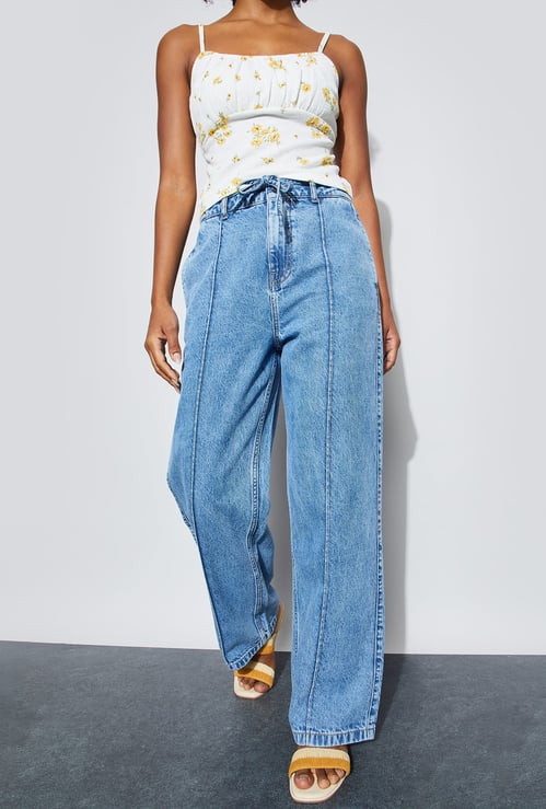 GINGER Washed High Waist Jeans