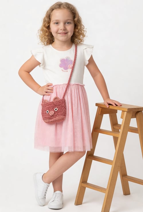 FAME FOREVER Girls Embellished Fit & Flare Dress