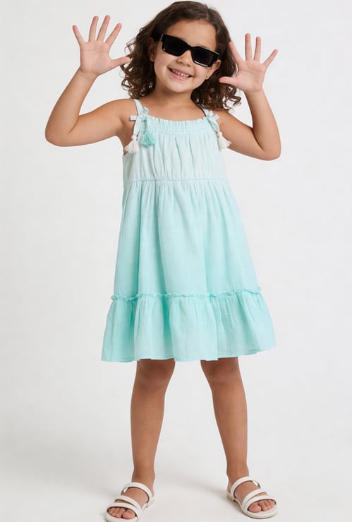 FAME FOREVER Girls Solid Tiered Dress