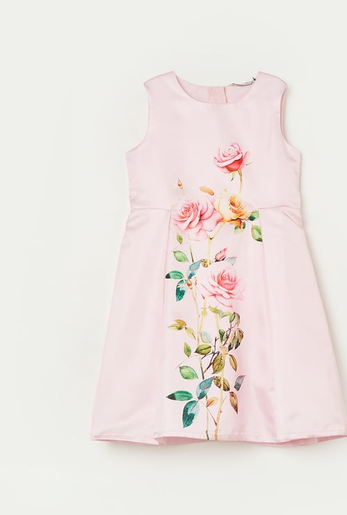 FAME FOREVER Girls Printed Fit & Flare Dress