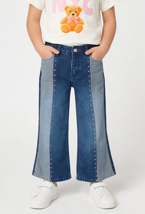 FAME FOREVER Girls Embellished Flared Jeans