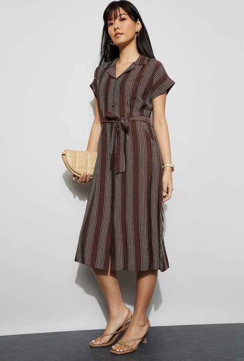 FAME FOREVER Striped Shirt Dress