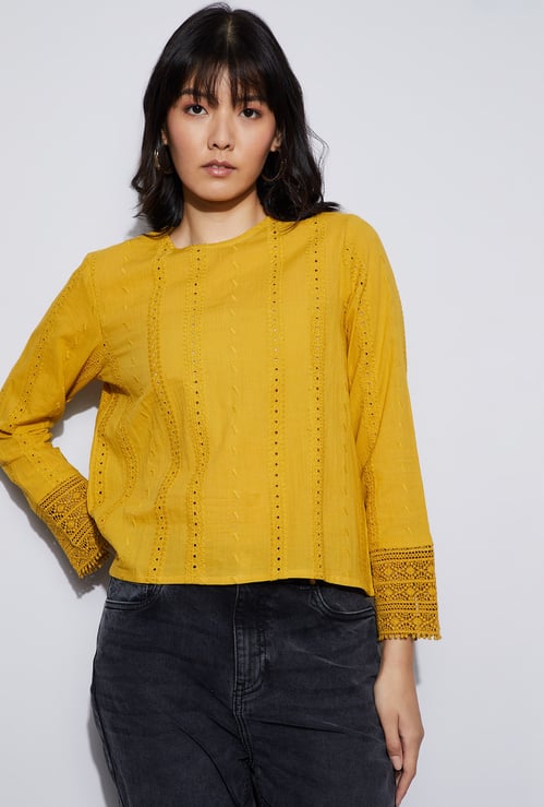FAME FOREVER Embroidered Top
