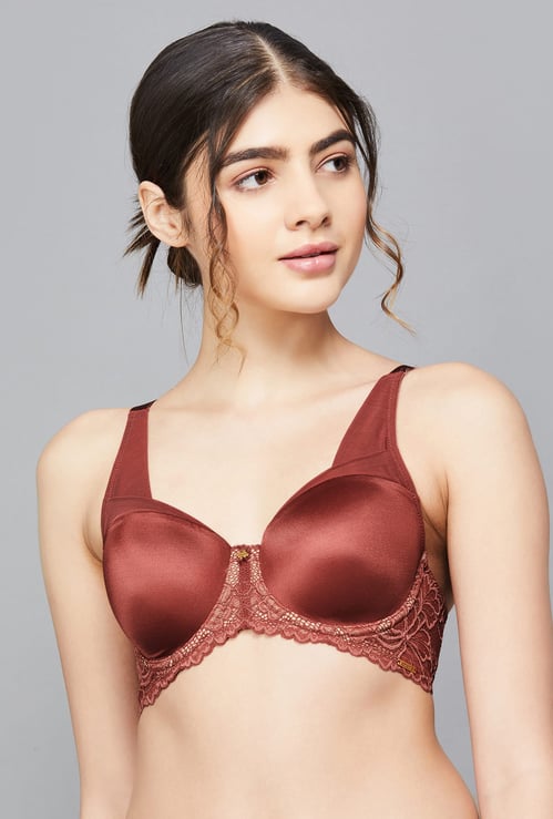 AMANTE Lace Padded Wired Seamed T-Shirt Bra