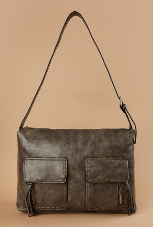 CODE Textured Shoulder Bag