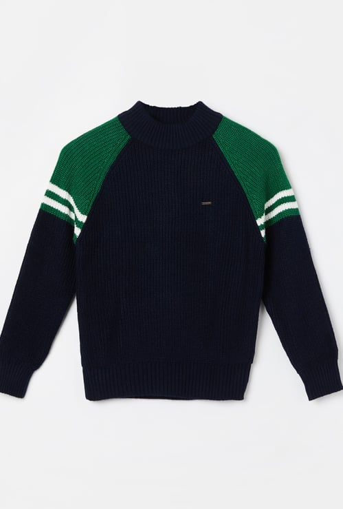 ALLEN SOLLY Boys Colourblock Sweater