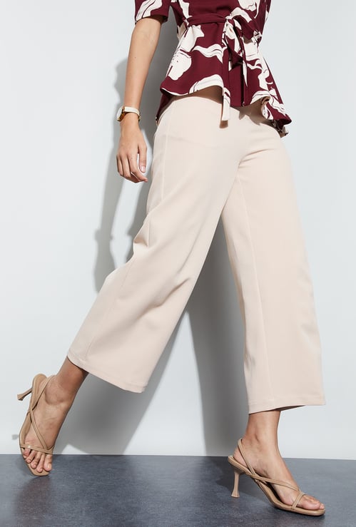 CODE CLASSIC Solid Wide Leg Trousers