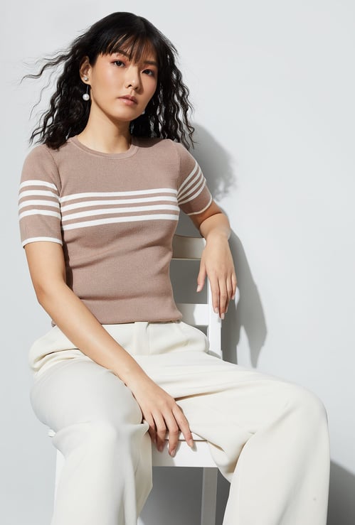 CODE CLASSIC Striped Knitted Top
