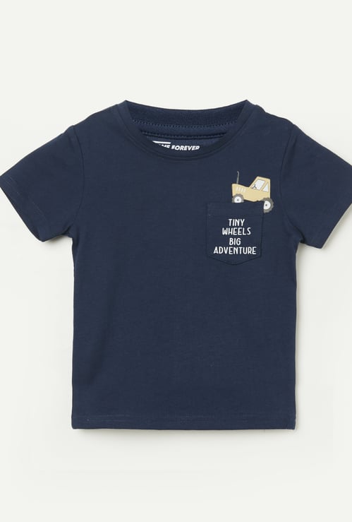 FAME FOREVER Boys Typographic Print T-shirt