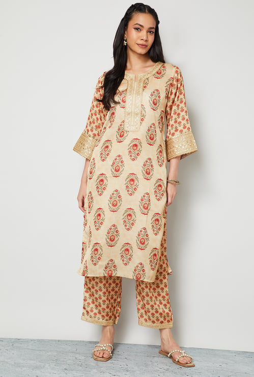 MELANGE Floral Print Kurta Set