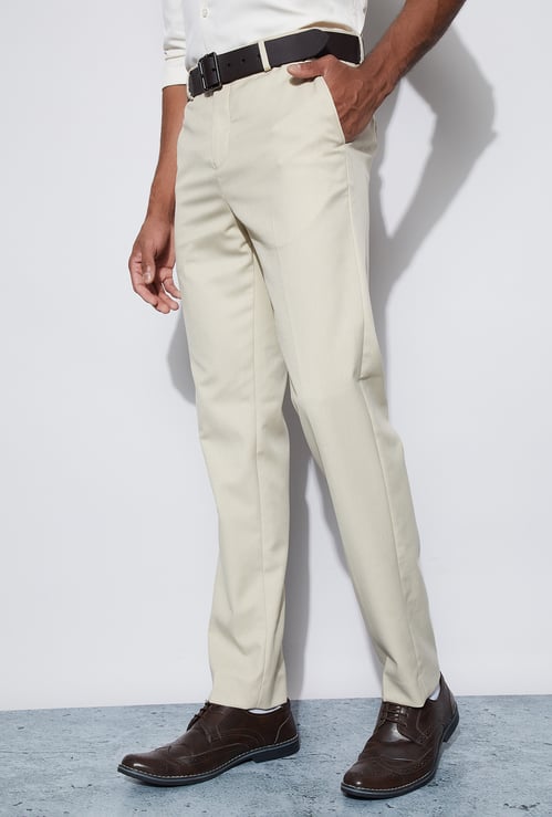 CODE Solid Slim Tapered Formal Trousers