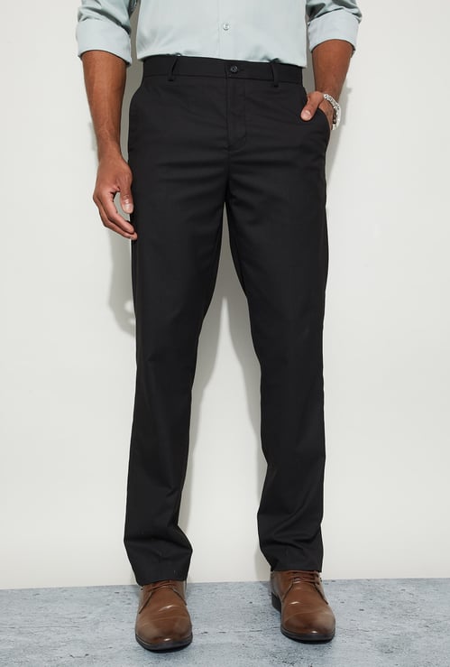 CODE Solid Slim Tapered Formal Trousers
