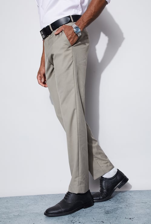 CODE Solid Slim Tapered Formal Trousers