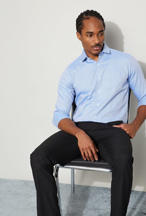 CODE Herringbone Slim Fit Formal Shirt
