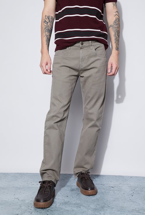 DENIMIZE Solid Slim Straight Jeans