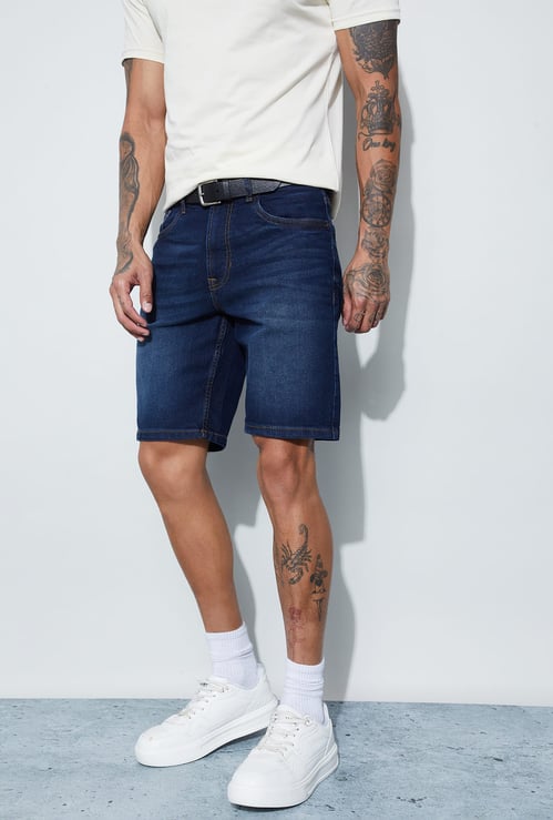 FORCA Solid Regular Fit Knee-Length Shorts