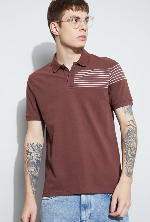 FAME FOREVER Striped Polo T-shirt