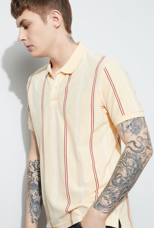 FAME FOREVER Striped Polo T-shirt