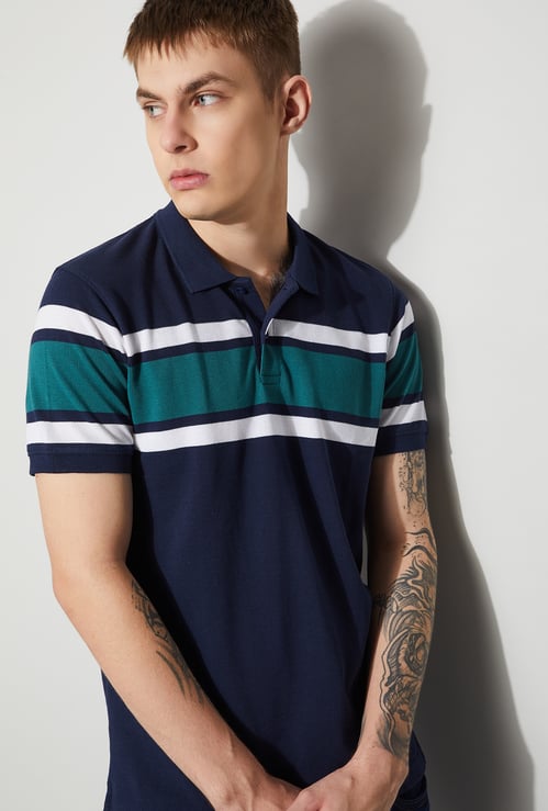 FAME FOREVER Striped Polo T-shirt