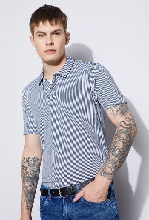FAME FOREVER Striped Polo T-shirt
